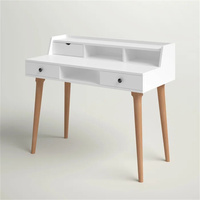 Bureau d'écriture intemporel, espace pour les genoux de 105 cm de large, étagère de rangement de 55 cm de profondeur, hauteur pour les genoux de 60 cm, élégance pratique, bureau à domicile