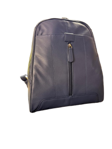 Bolsas de Viaje, Mochila para Portátil de Cuero Genuino, Maletín Minimalista con Cierre, Mochila Escolar de Viaje, Mochila Azul Oscuro - Product Image 1