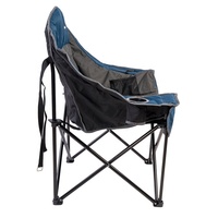 Chaise de plage et de camping portable surdimensionnée avec poche latérale, porte-gobelet et sac isotherme pour adultes - Structure en acier durable, mobilier d'extérieur