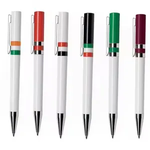 定制印刷三色国旗促销廉价美国卡塔尔国庆礼品阵亡将士纪念日塑料笔带国旗印刷