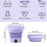 Lave-linge miniature automatique pliable et portable pour sous-vêtements, idéal pour les voyages