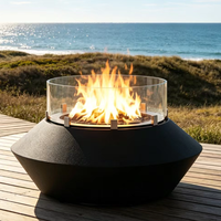Brûleur à gaz propane extérieur en acier, foyer/table haute pression, durable, écologique, taille personnalisable, bouton de sécurité flamme