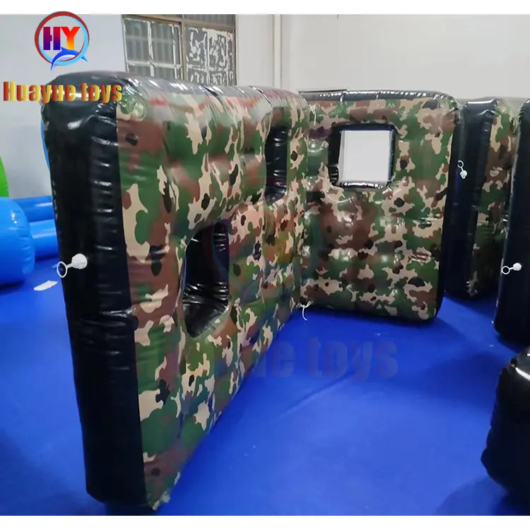 Factory Camouflage Cheap Paintball Inflável Wall Bunker inflável Paintball Wall air sport jogo ao ar livre para a vida real CS jogo