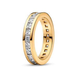 Anillo Panjia <span class=keywords><strong>Infinity</strong></span> <span class=keywords><strong>Halo</strong></span> con Incrustaciones de Circonia Cúbica Plateada, un Regalo Exquisito para Bodas, Compromisos y Fiestas, que Simboliza - Product Image 2