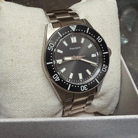 Automatische Mechanische Taucheruhr für Herren 41mm 20mm Edelstahlarmband Saphirglas Zeiger Leuchtmarkierungen Vintage