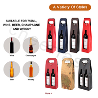 Sac de transport unique pour vin, sac de transport portable pour deux bouteilles, meilleur cadeau pour les amateurs de vin, sac à vin en cuir PU, cadeau