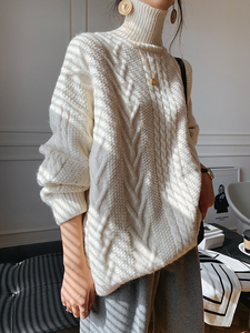 Maglioncino in lana Cashmere, nuovo arrivo, maglioni in maglia retrò lavorato a maglia taglie forti, maglione da donna - Product Image 2