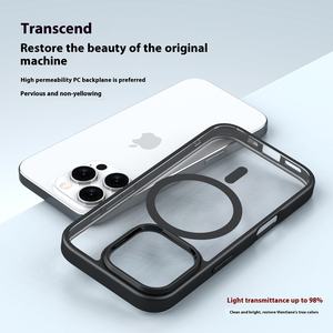 Nueva llegada de lujo magnético TPU PC funda para teléfono móvil brillante transparente funda protectora para teléfono móvil para <span class=keywords><strong>iPhone</strong></span> 16 <span class=keywords><strong>Pro</strong></span> <span class=keywords><strong>Max</strong></span> - Product Image 3