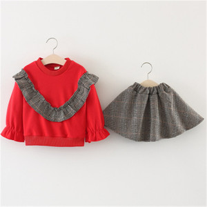 Autumn Clothing Sets for Baby Q <b>Mini</b> Indian Wrap Skirts Girls and Casual Shirt Import China Goods - Product Image 1