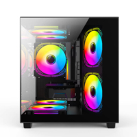 Boîtier PC Gaming Haut de Gamme Mid-Tower Micro ATX en Verre Trempé pour Ordinateur de Bureau – Accessoires en Gros