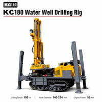 Foreuse à chenilles pour puits d'eau KC180, profondeur 180 m, machine de forage pneumatique DTH pour puits d'eau
