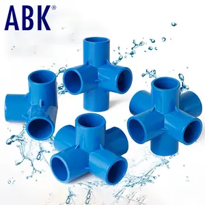 Wholesale pipe fittings 1 4-Hot Selling Furniture Grade 4 Way Pipe Connector PVC Pipe Fittings 4 Way Elbow