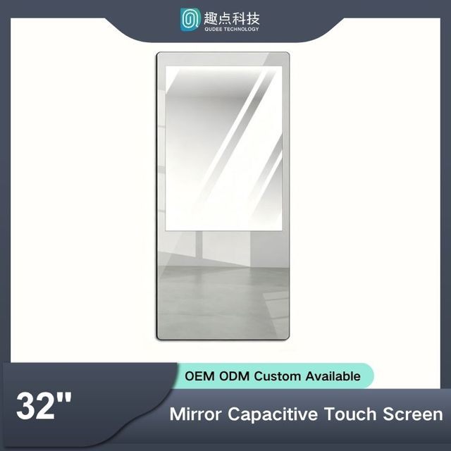 32 Inch Non Conductive Mirror Capacitive Touch Screen G+G Full Lamination Anti Fingerprint Smart Magic Mirror Touch Panel