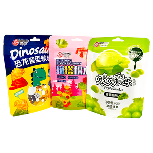 Tùy chỉnh in nhiệt niêm phong Ziplock đứng lên túi cửa sổ nhỏ cho thạch bao bì thực phẩm chống ẩm vật nuôi + Vật liệu PE - Product Image 2