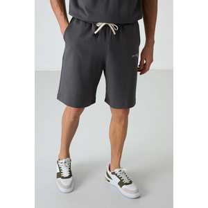 <b>Khaki</b> Cotton <b>Men's</b> Bermuda <b>Shorts</b> Set Oversize Fit Soft Textured 85250 - Product Image 4