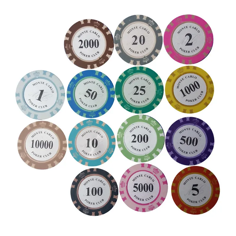 カジノゲームカスタムカジノギャンブルカードゲームメタルとクレイポーカーチップセット