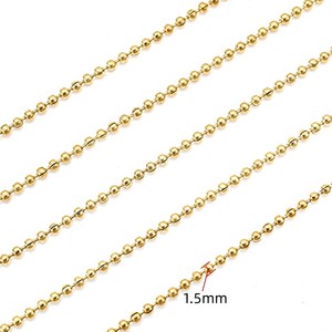2m/dải/túi 1.5 <span class=keywords><strong>2.4</strong></span> 3.5mm kim loại bóng hạt chuỗi phát hiện số lượng lớn kettingen Chuỗi vòng cổ để làm đồ trang sức phụ kiện tự làm Y3 - Product Image 5