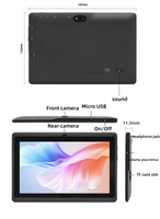 Nouvelle tablette Android 4G de 7 pouces avec écran tactile capacitif, 8 Go de RAM, Wi-Fi, processeur quadricœur, GPS, interface USB, caméra, conforme ROHS, pour enfants