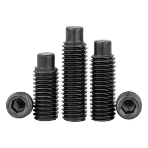 M3 M4 M5 M6 Convex End Machine Screw Grade 12.9 Internal Hex Headless Set Screw DIN915 Black Oxidation Finish - Product Image 3