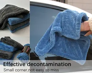 1200GSM 40*40CM Edgeless Microfiber Car Wash Towels Double Sided Microfiber Twisted Loop Drying Towel Car Towels