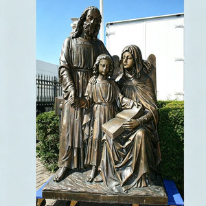 Escultura de la <span class=keywords><strong>Sagrada</strong></span> <span class=keywords><strong>Familia</strong></span> de Bronce de Tamaño Real para Decoración de Iglesias, Escultura Religiosa Cristiana de San José, María y el Niño Jesús - Product Image 3