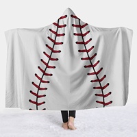 Couverture magique de baseball à capuche épaisse et portable pour la sieste Cape à capuche Couverture douce et chaude pour canapé-lit de bureau
