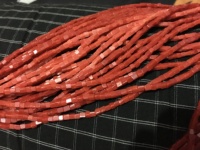 Pierres précieuses colorées en forme de Cube, pierres naturelles de corail rouge, petites perles carrées, perles de corail italien