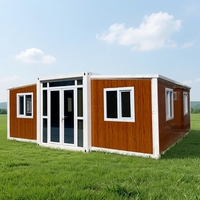 Villa de luxe préfabriquée étanche, maison conteneur extensible de 20 pieds, maison mobile préfabriquée portable avec 2 chambres
