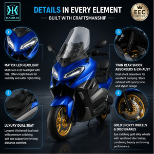 <span class=keywords><strong>Scooter</strong></span>/cyclomoteur à essence 150cc quatre temps refroidi par eau EURO 5, démarrage sans clé Bosch EFI, double frein ABS, vitesse 95 km/h pour autoroute/urbain - Product Image 3
