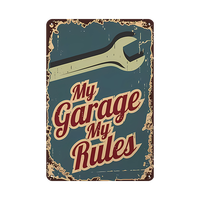 Dilanyu Decorativo Garaje Tema Vintage Impresión Coche Carteles de chapa Aceite Retro Metal Carteles para publicidad