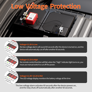 <b>Remote</b> <b>Control</b> Battery Kill Switch 300A Led Voltage Display Wireless Power Cut off Disconnect Switch with Relay Fobs - Product Image 5