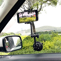 Support de téléphone en alliage d'aluminium à angle flexible réglable et antidérapant avec ventouse pour toit ouvrant Bras magique en verre pour voiture