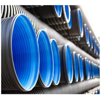 300mm DN 500mm 600mm Sn8 égouts Double paroi Hdpe 6 pouces tuyaux ondulés prix ou Drainage