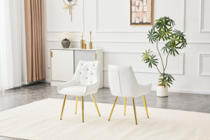 Fauteuil d'appoint moderne en cuir PU premium à motif crocodile, dossier décoré de diamants, pieds en métal chromé doré, pour la maison ou le bureau - Product Image 4