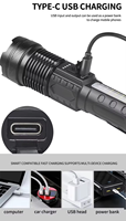 Linterna LED COB Recargable de 8 Modos, Súper Brillante, Luz de Trabajo de Alto Lumen, Emergencias, Camping, Senderismo, Batería de Gran Capacidad