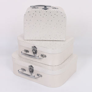 Shihao 8024 boîtes de rangement de luxe poignée en acier inoxydable <span class=keywords><strong>valises</strong></span> en carton brillant mat stratification gaufrage impression manipulation - Product Image 2