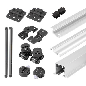 Aluminum Alloy Sliding Door Track Set For Wardrobe Ceiling Mount Double Damper Hidden And Exposed Installation - Product Image 2
