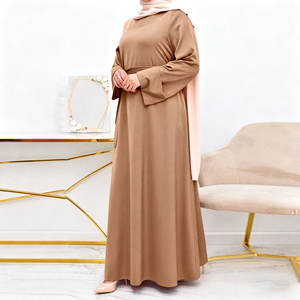 イスラム教徒の女性服マレーシアのアバヤ中程度のイスラムのアバヤスカーフスカーフ流れるマキシスカートラマダンレディ - Product Image 2