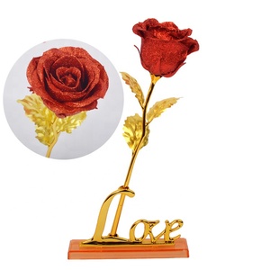 Custom 24K Gold Plated Rose Forever สีทองฟอยล์ Trim <span class=keywords><strong>กุหลาบ</strong></span><span class=keywords><strong>ดอก</strong></span>ไม้ขายส่งสำหรับวันวาเลนไทน์ - Product Image 4