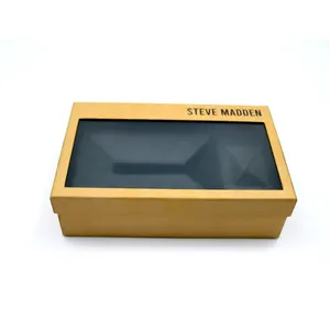 Custom luxury clothing garment t-shirt box gift packaging boxes with clear plastic pvc window