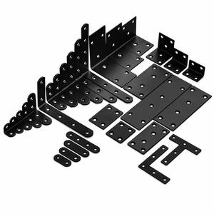 Soporte de Esquina para Muebles, Resistente, de Acero Inoxidable Negro Engrosado, Placa de Reparación Plana en Forma de L y T para Soporte de Estantes de Gabinetes de Madera - Product Image 1