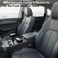 Module de chargeur de voiture électrique multi-ports 117W PD 3.0 à charge rapide, 6 ports USB, 2 ports Type-C, matériau ignifuge détachable, écouteurs