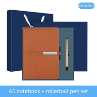 Carnet en métal argenté A5 moderne fait main + stylo à signature personnalisé, ensemble cadeau scolaire, directement de l'usine OEM