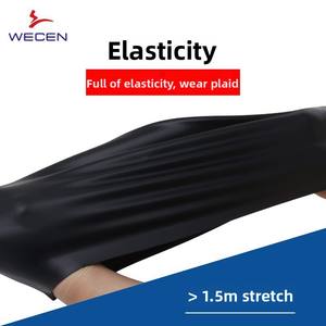 Bonnet <span class=keywords><strong>de</strong></span> <span class=keywords><strong>bain</strong></span> en silicone 65g pour adultes, protection solaire et des oreilles, élasticité accrue pour cheveux longs, vente en gros d'usine pour hommes et femmes - Product Image 2