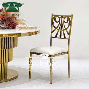 Wholesale Outdoor <b>Stackable</b> Stainless Steel Banquet <b>Chairs</b> for Wedding Event - Product Image 3