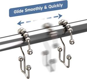 Crochets de rideau de douche en acier inoxydable, anneaux de rideau de salle de bain anti-rouille - Product Image 4