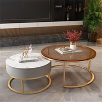 Ensemble de table basse en verre et dalle rocheuse de style nordique 2025, luxe léger, moderne, simple, meubles de maison pour petit appartement, salon