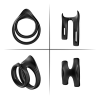 ALWUP Double Penis Ringe zur Stimulierung der Erektion Penis vergrößerung Hallow Design Silikon Cock Ringe Sexspielzeug für Männer