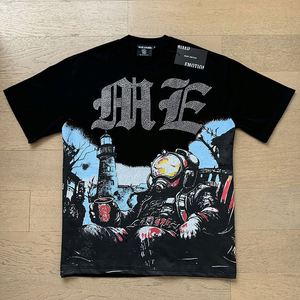 T-shirts imprimés graphiques pour hommes, de haute qualité, 100% coton peigné, respirants, écologiques, surdimensionnés, style streetwear - Product Image 1