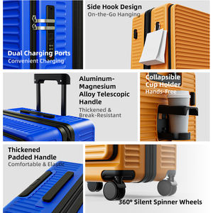 <span class=keywords><strong>2026</strong></span> 중국산 프론트 오픈 확장형 러기지 3종 세트 견고한 <span class=keywords><strong>PC</strong></span> 기내용 경량 다기능 트롤리 스피너 여행가방 28인치 - Product Image 3